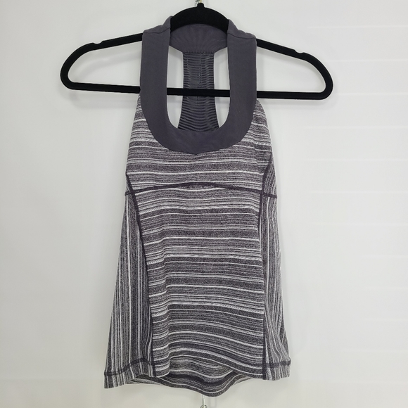 lululemon athletica Tops - Lululemon Athletic Tank Top Built-In  Support Gray Scoop Size Small